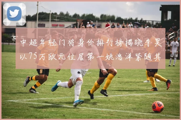 中超年轻门将身价排行榜揭晓李昊以75万欧元位居第一姚浩洋紧随其后
